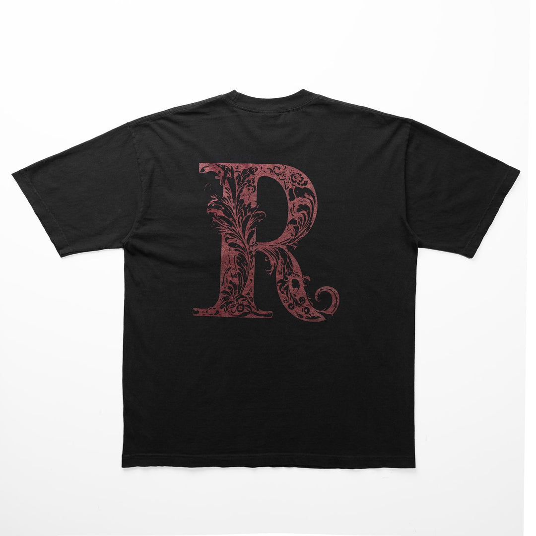 BLACK & BURGUNDY CREST TEE